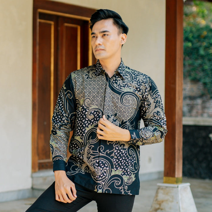Hadinata Batik Pria Kemeja Panjang Naufal Nirmala