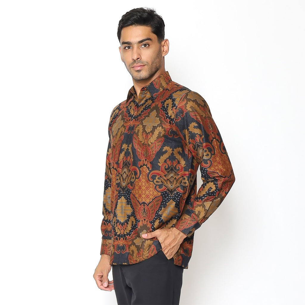 Hadinata Batik Premium Kemeja Batik Pria Lengan Panjang Furing Karna Kalyani
