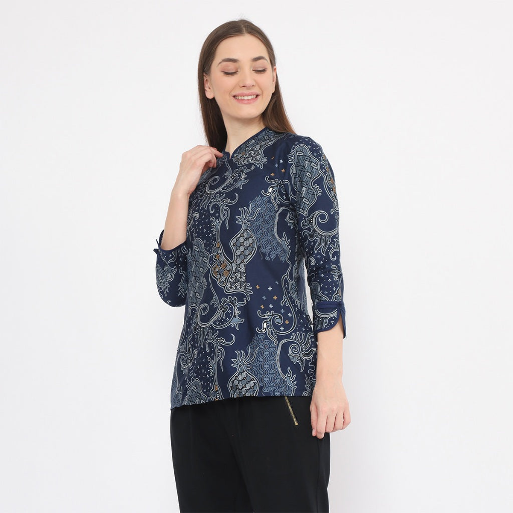 Hadinata Batik Wanita Superfine Blouse Sundari Samudra