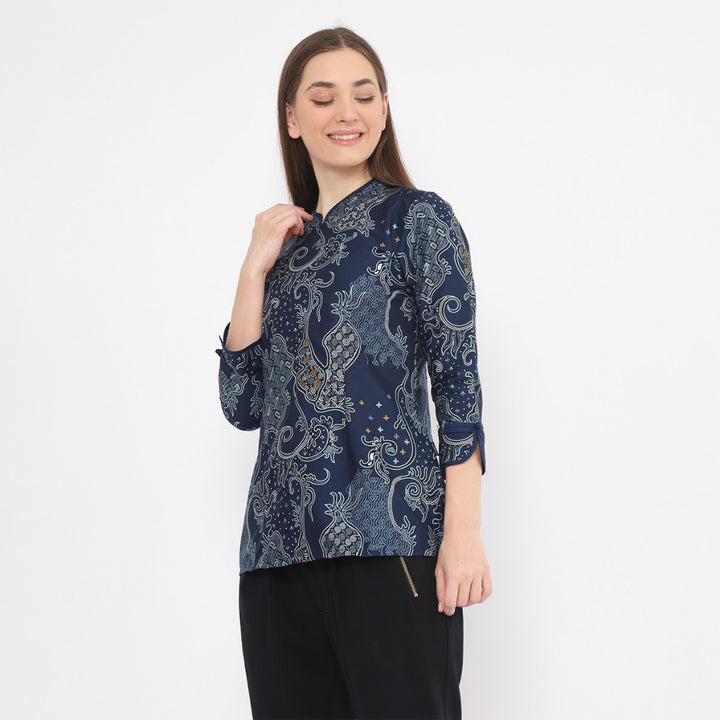 Hadinata Batik Wanita Superfine Blouse Sundari Samudra