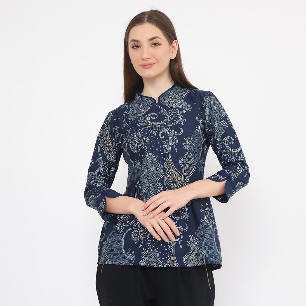 Hadinata Batik Wanita Superfine Blouse Sundari Samudra