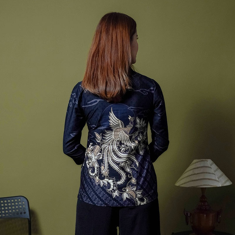 Hadinata Batik Premium Blouse Batik Wanita Superfine Divakar Black