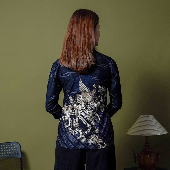 Hadinata Batik Premium Blouse Batik Wanita Superfine Divakar Black