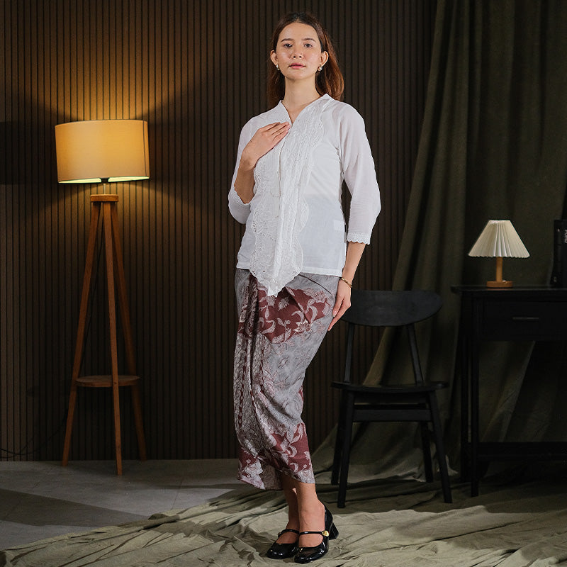 Hadinata Batik Wanita Rok Lilit Dobby Vardhana Grey