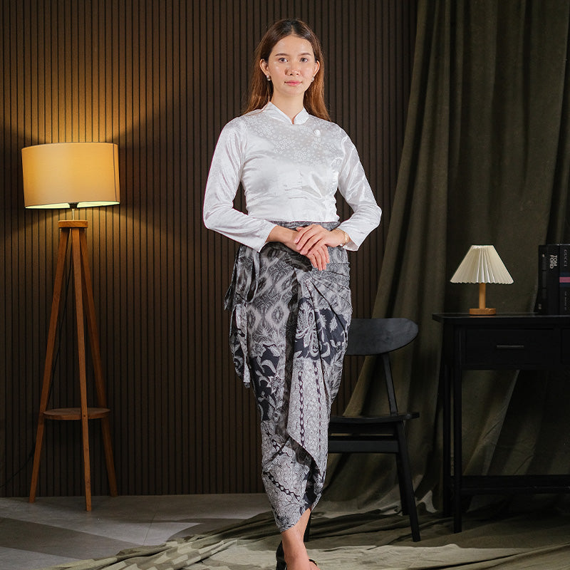 Hadinata Batik Wanita Rok Lilit Dobby Vardhana Black